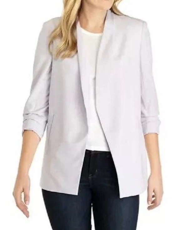 The Limited Jackets & Blazers - NWT The Limited "Lexie" Ruched Sleeve Open Front Blazer Lavender Plus Size 24W